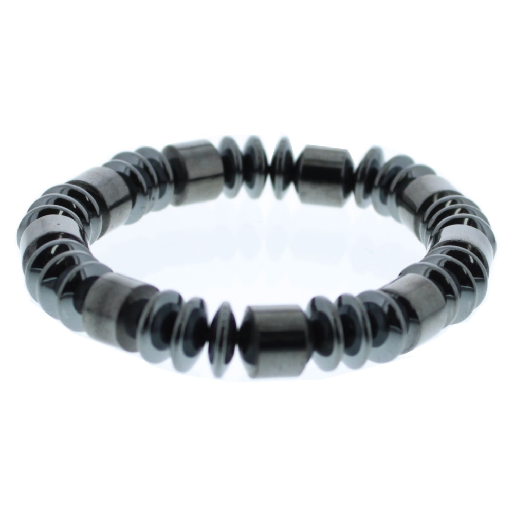 Zac's Alter Ego - Magnetic Hematite Round Metal Bracelet - Black